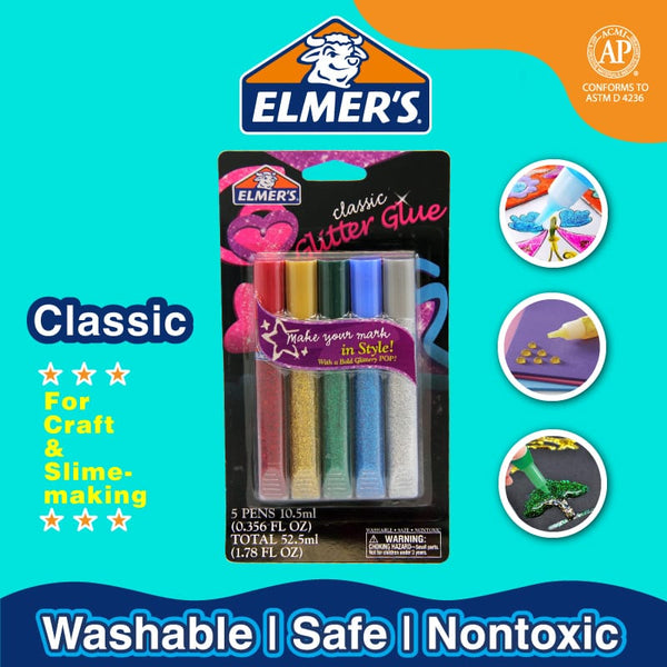 Elmer's 3D Classic Glitter Glue Pens 5s — front view