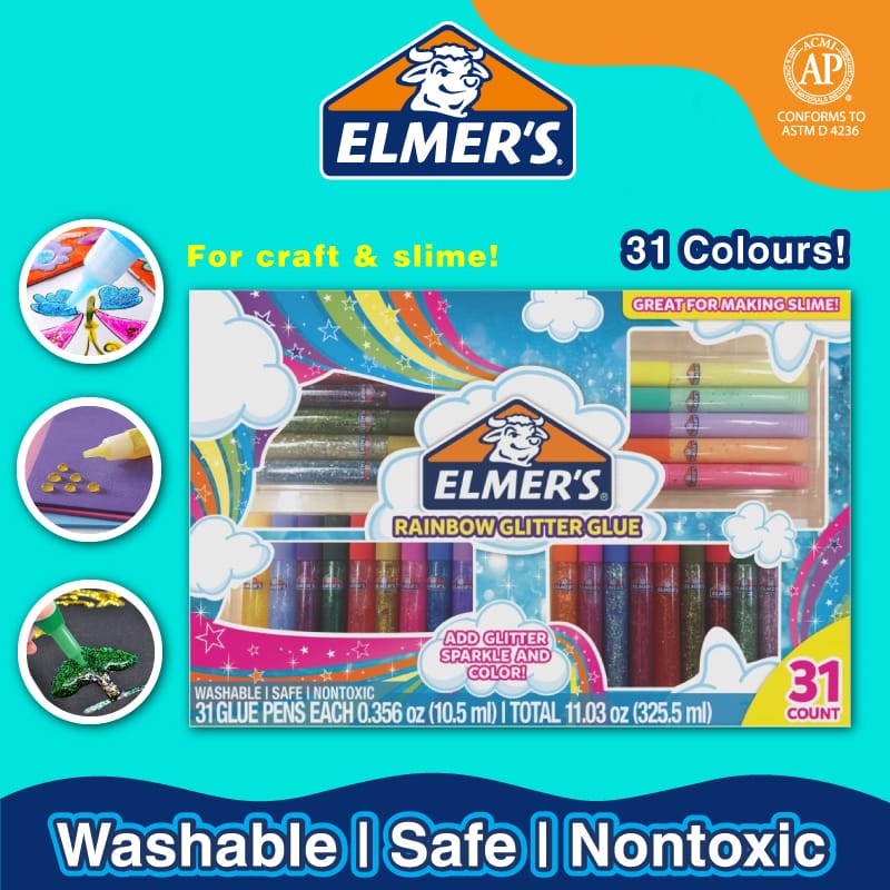 Elmer's 3D Rainbow Glitter Glue Pen Set — front view
