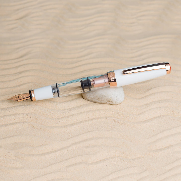 TWSBI Diamond Mini with Rose Gold Trim II Fountain Pen — flat lay