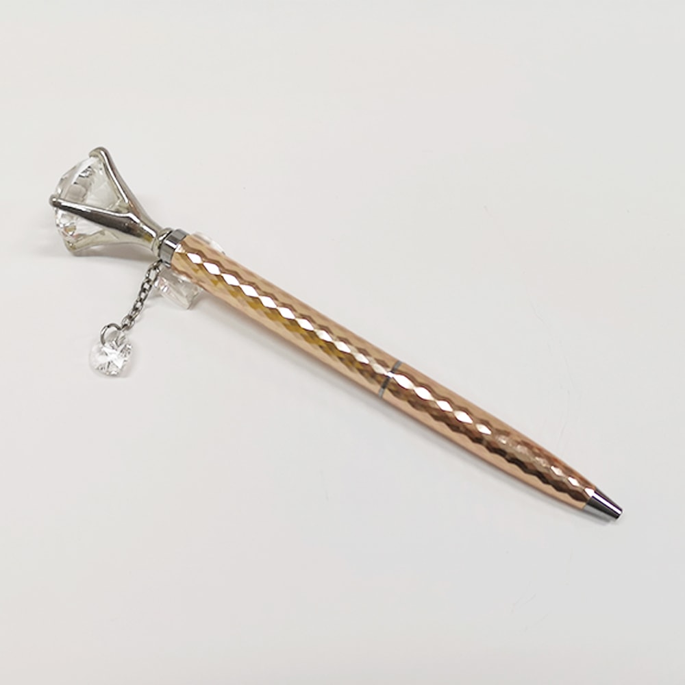 Helen Kelly Diamond Charm Pen Rose Gold — with packaging