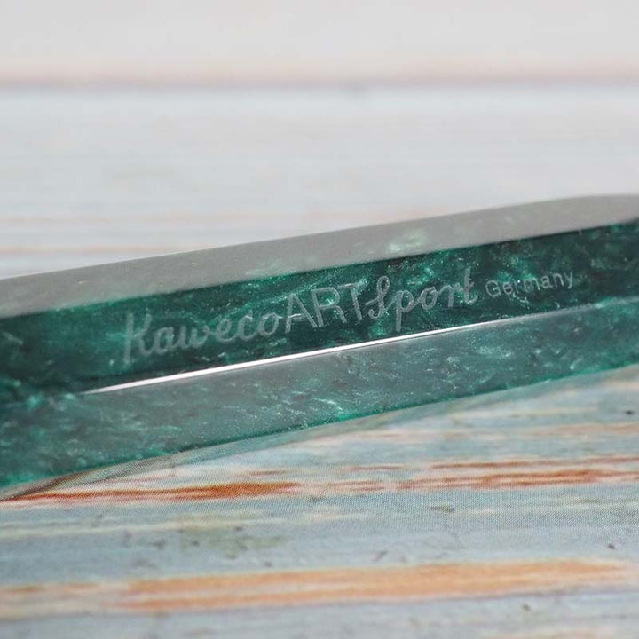 Kaweco Art Sport Fountain Pen Metallic Green Limited Edition 2018 — barrel detail