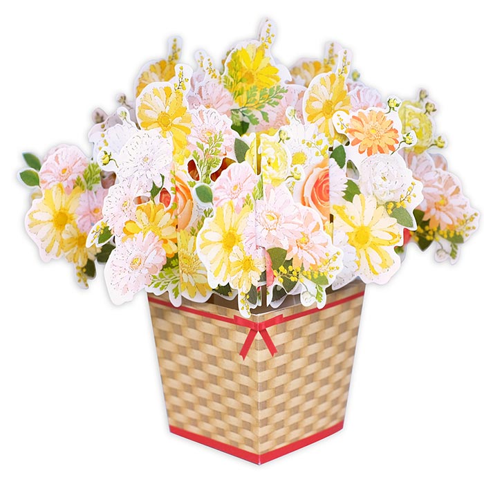 D'Won 3D Pop Up Card Flower In A Box - Yellow — front view