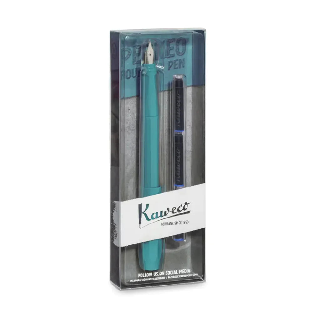 Kaweco Perkeo Fountain Pen Pack - Breezy Teal — flat lay