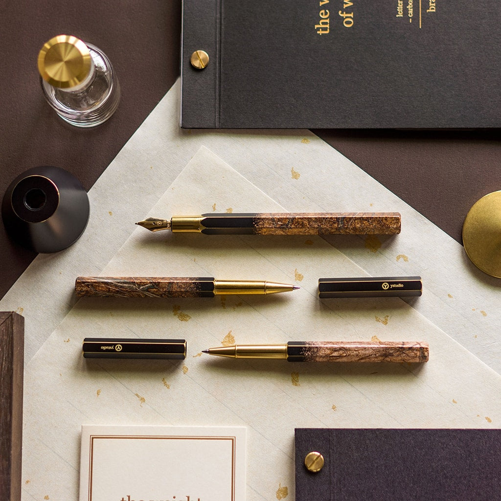 [Pre-Order] Ystudio YAKIHAKU Rollerball Pen (Limited Edition Crafts) — barrel detail