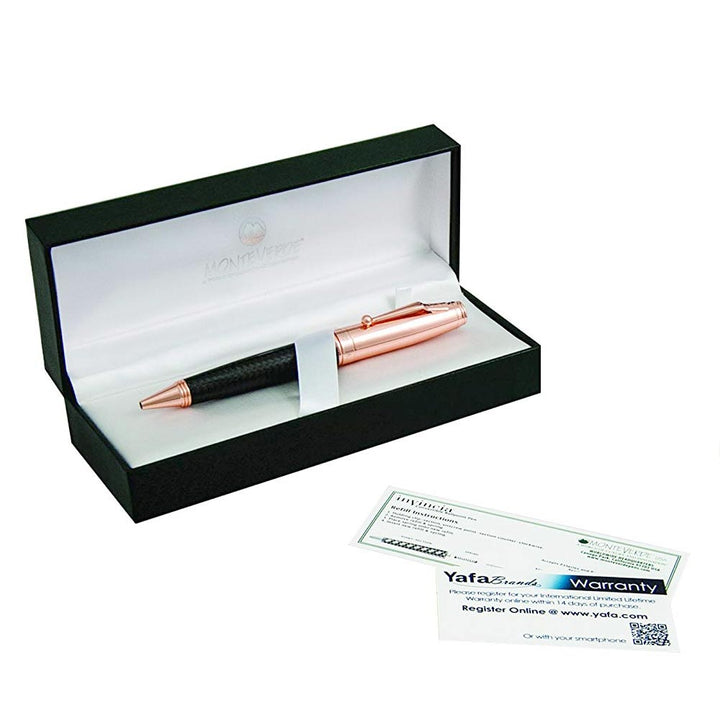 Monteverde Invincia Ballpoint Pen Rose Gold — flat lay