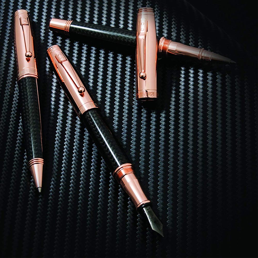 Monteverde Invincia Ballpoint Pen Rose Gold — flat lay