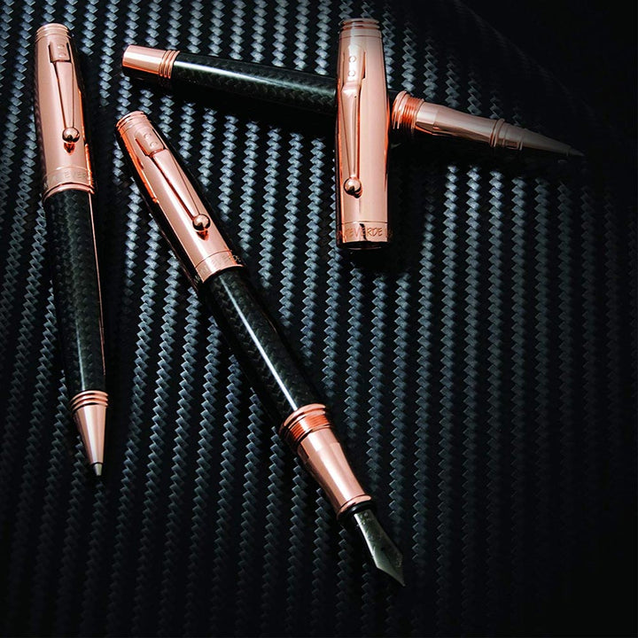 Monteverde Invincia Ballpoint Pen Rose Gold — flat lay