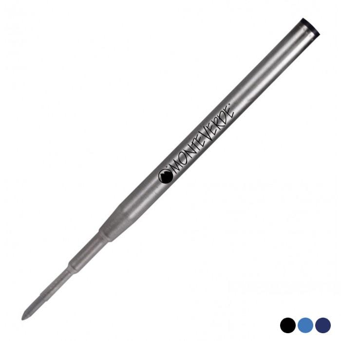 Monteverde Capless Gel Refill To Fit Montblanc Ballpoint Pen (Fine) Blue — uncapped with cap posted