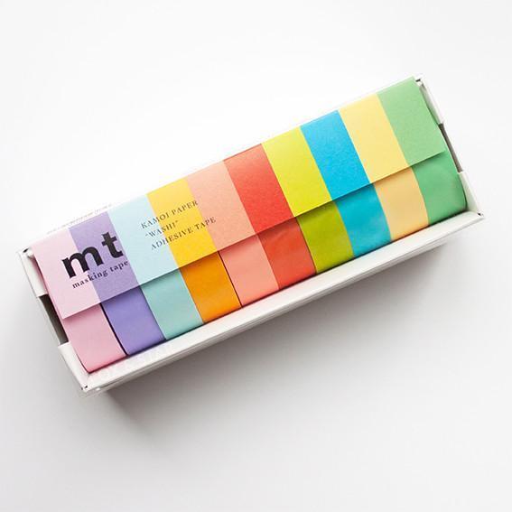 MT 10 Colours Washi Tape Set Light (7m) — pattern detail
