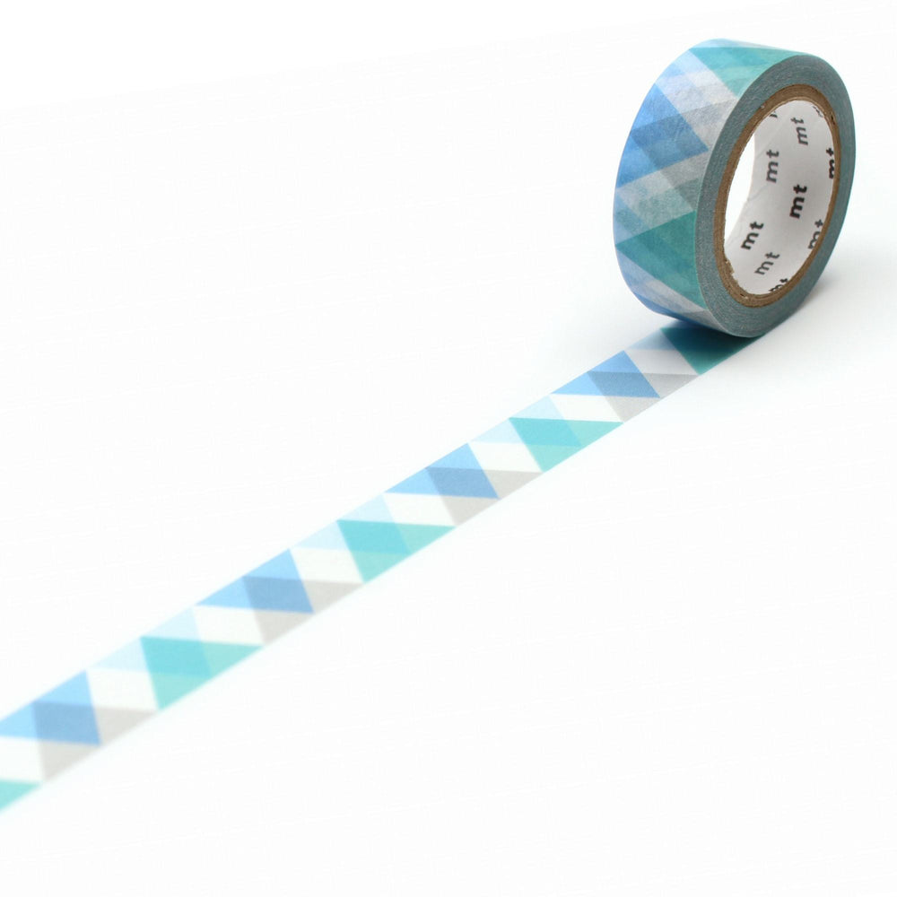 MT Deco Washi Tape - Triangle And Diamond Blue — pattern detail