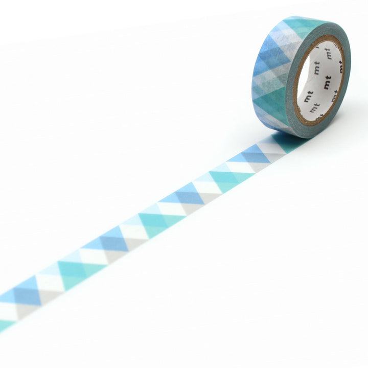 MT Deco Washi Tape - Triangle And Diamond Blue — pattern detail