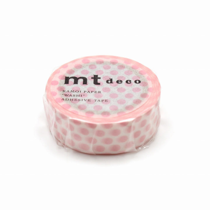 MT Deco Washi Tape - Dot Strawberry Milk — applied on surface