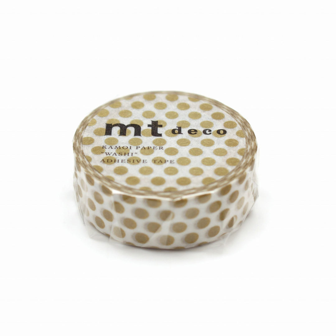 MT Masking Tape Deco Washi Tape -  Dot Gold 2 — applied on surface