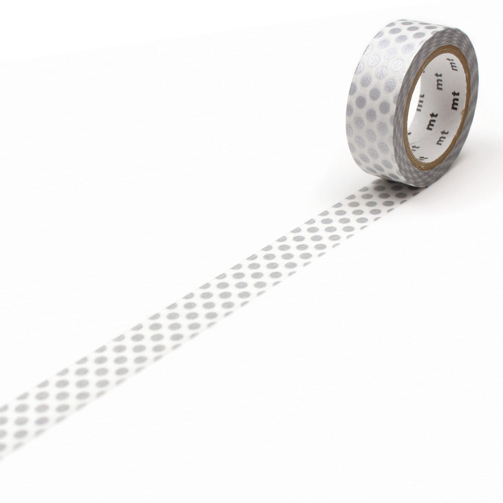 MT Deco Washi Tape Dot Silver — pattern detail