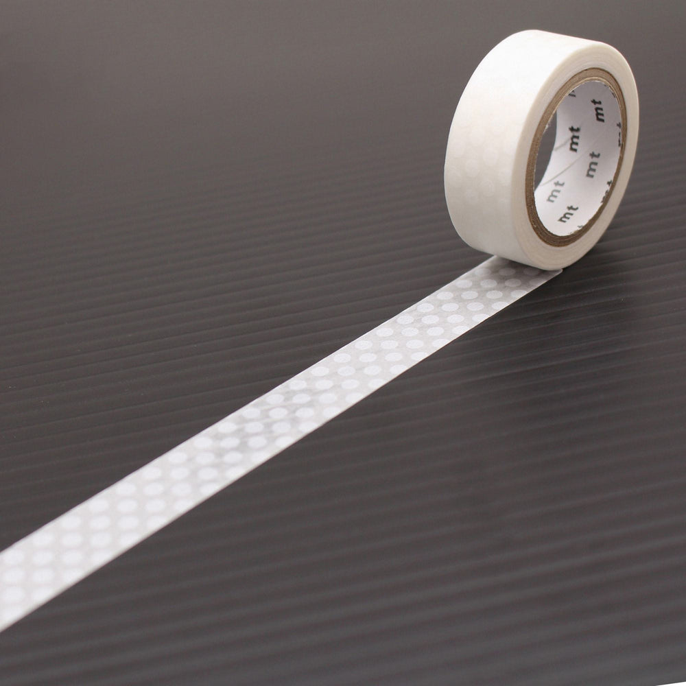 MT Deco Washi Tape - Dot White — pattern detail