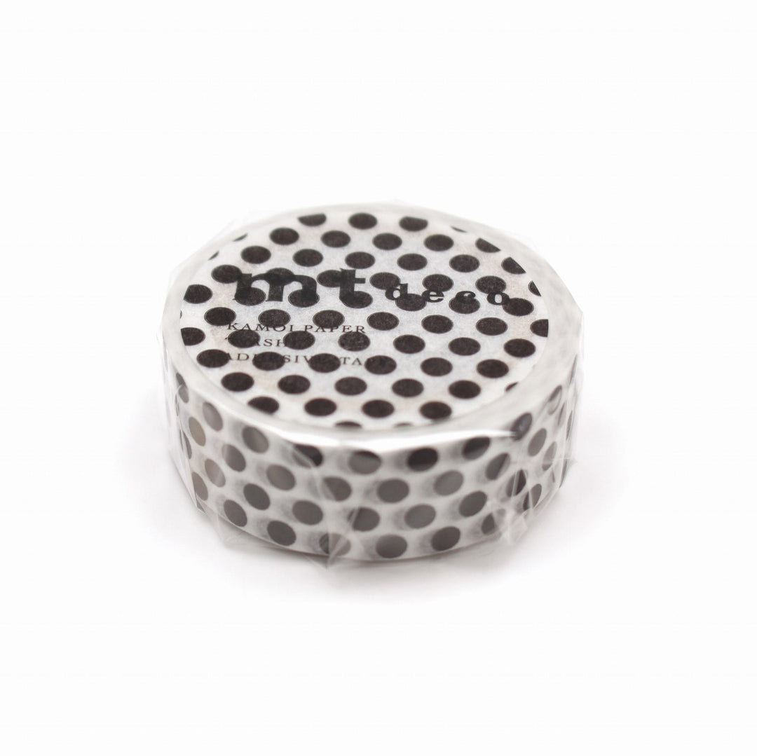 MT Masking Tape Deco Washi Tape - Dot Black 2 — applied on surface