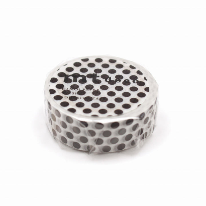 MT Masking Tape Deco Washi Tape - Dot Black 2 — applied on surface