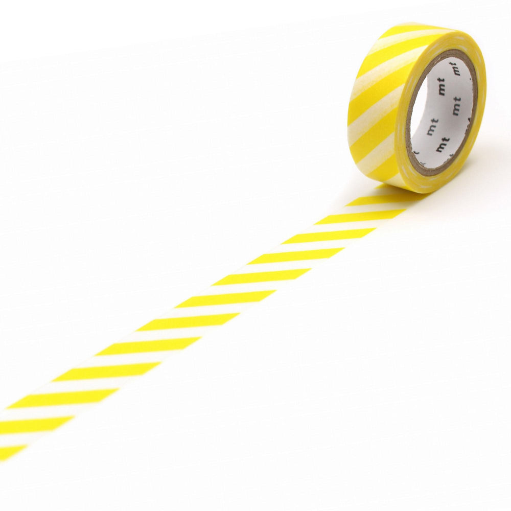 MT Deco Washi Tape - Stripe Lemon — pattern detail