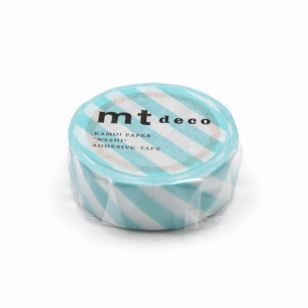 MT Deco Washi Tape Stripe Mint Blue — pattern detail