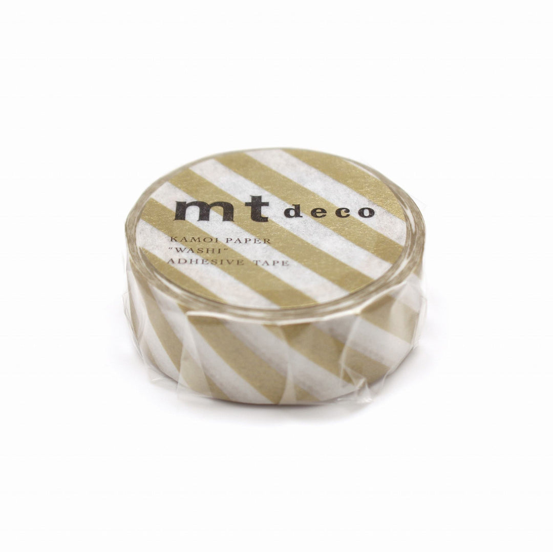 MT Deco Washi Tape - Stripe Gold 2 — applied on surface