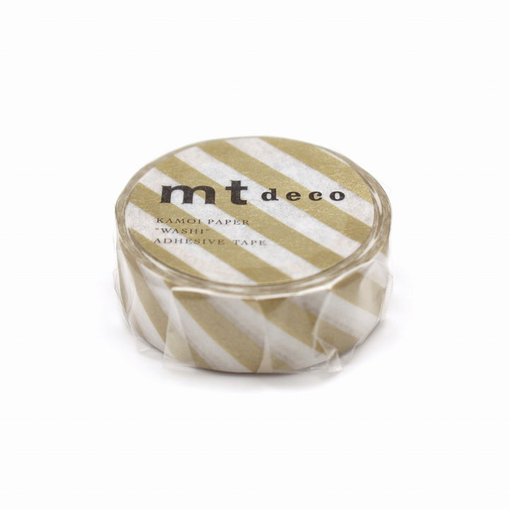 MT Deco Washi Tape - Stripe Gold 2 — applied on surface