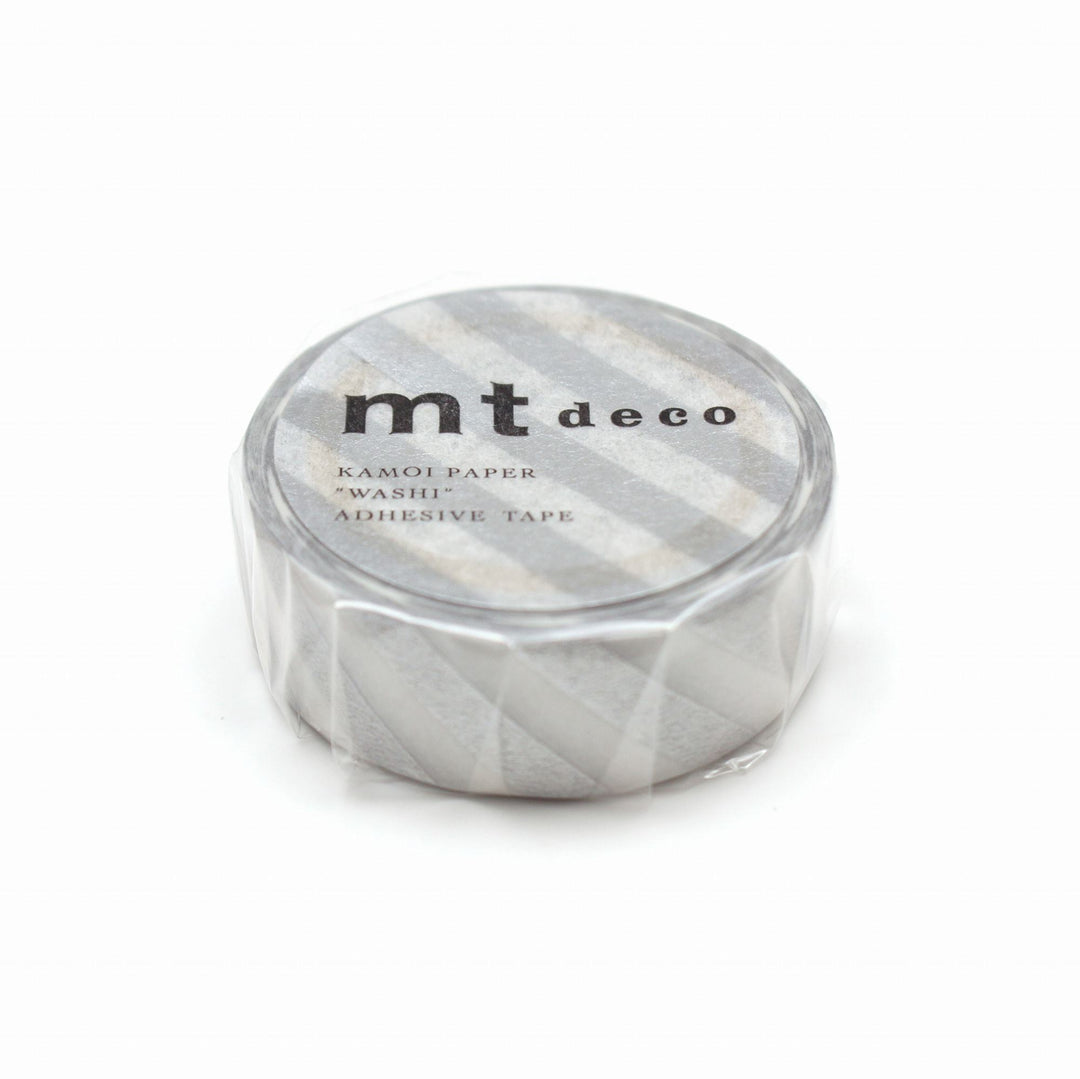 MT Deco Washi Tape Stripe Silver 2 — applied on surface