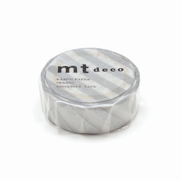MT Deco Washi Tape Stripe Silver 2 — applied on surface