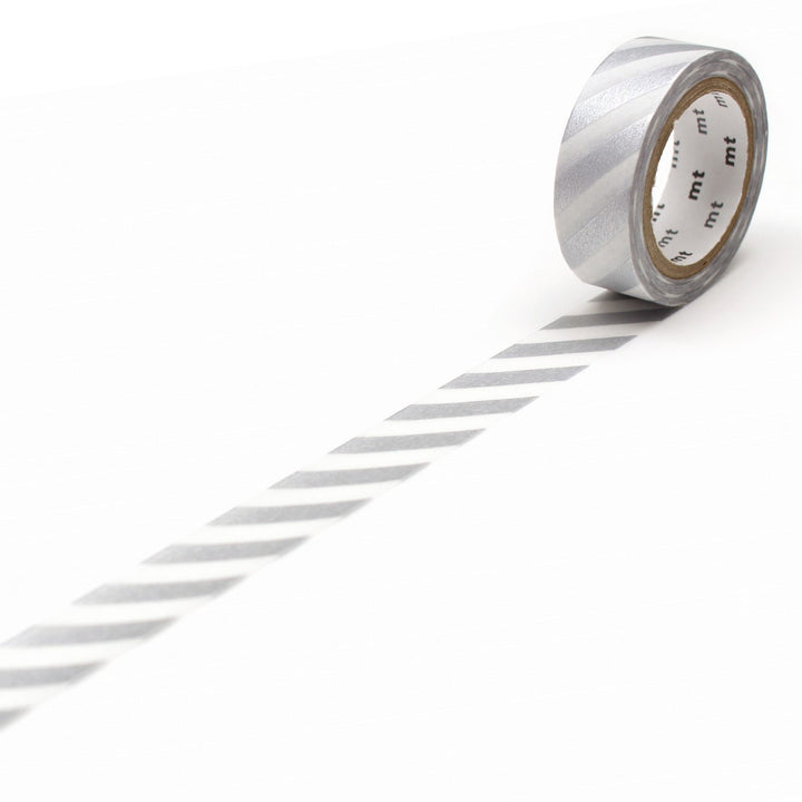 MT Deco Washi Tape Stripe Silver 2 — pattern detail