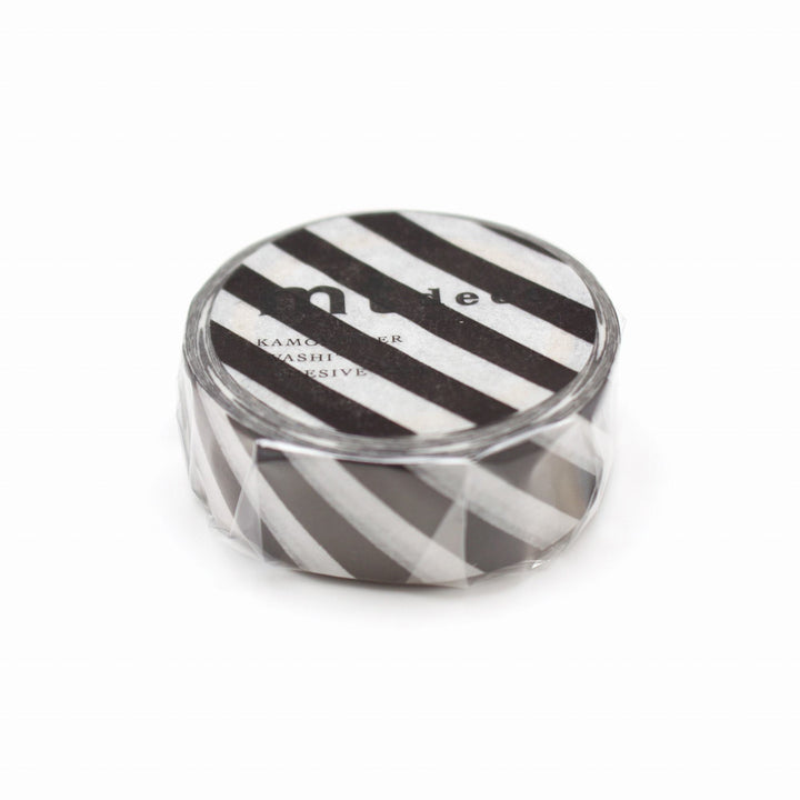 MT Deco Washi Tape - Stripe Black 2 — applied on surface