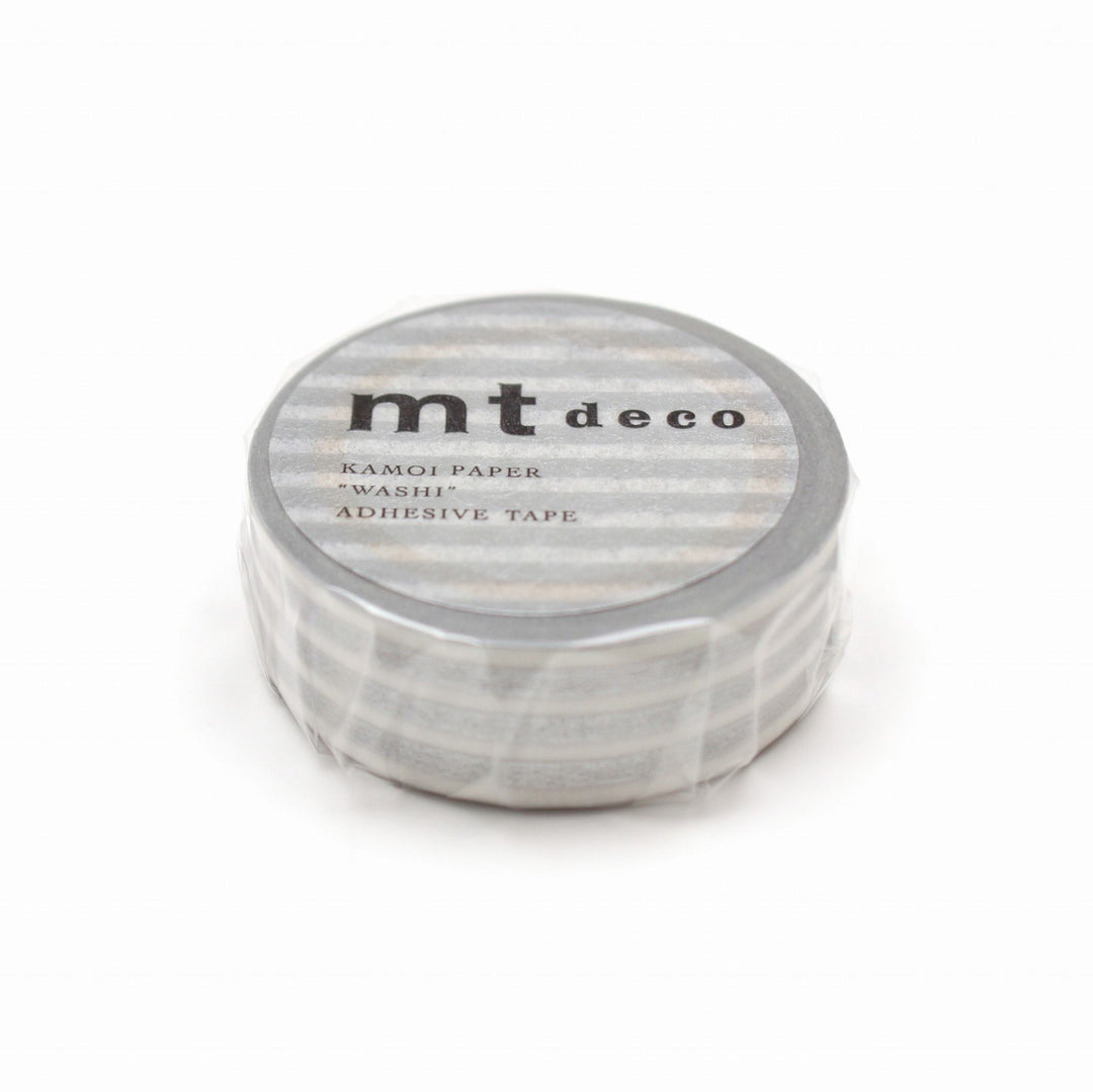 MT Deco Washi Tape - Border Silver 2 — applied on surface