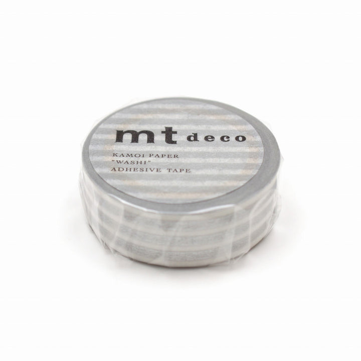 MT Deco Washi Tape - Border Silver 2 — applied on surface