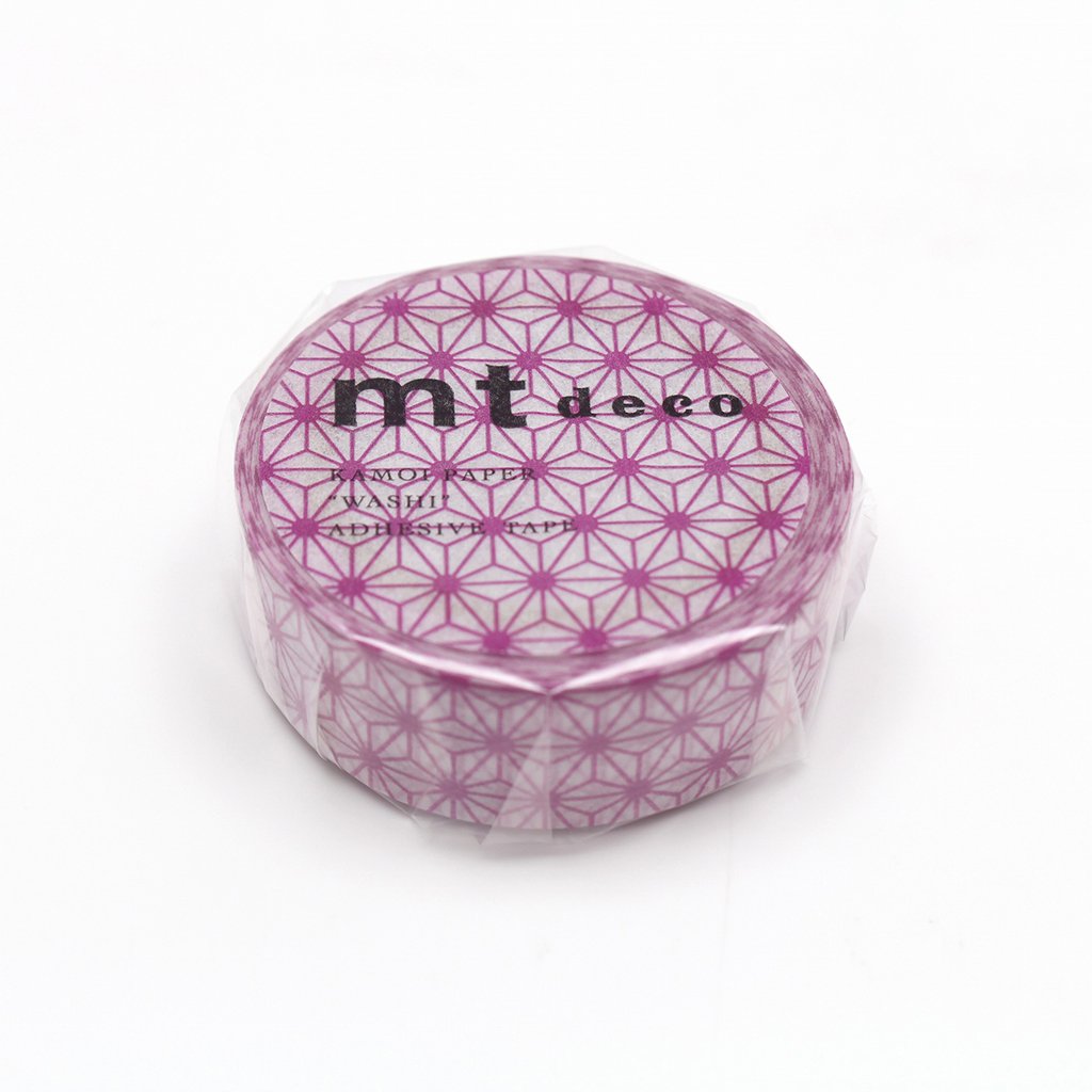 MT Deco Washi Tape - Asanoha Wakamurasaki — applied on surface