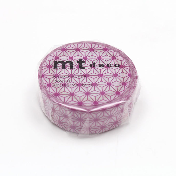 MT Deco Washi Tape - Asanoha Wakamurasaki — applied on surface