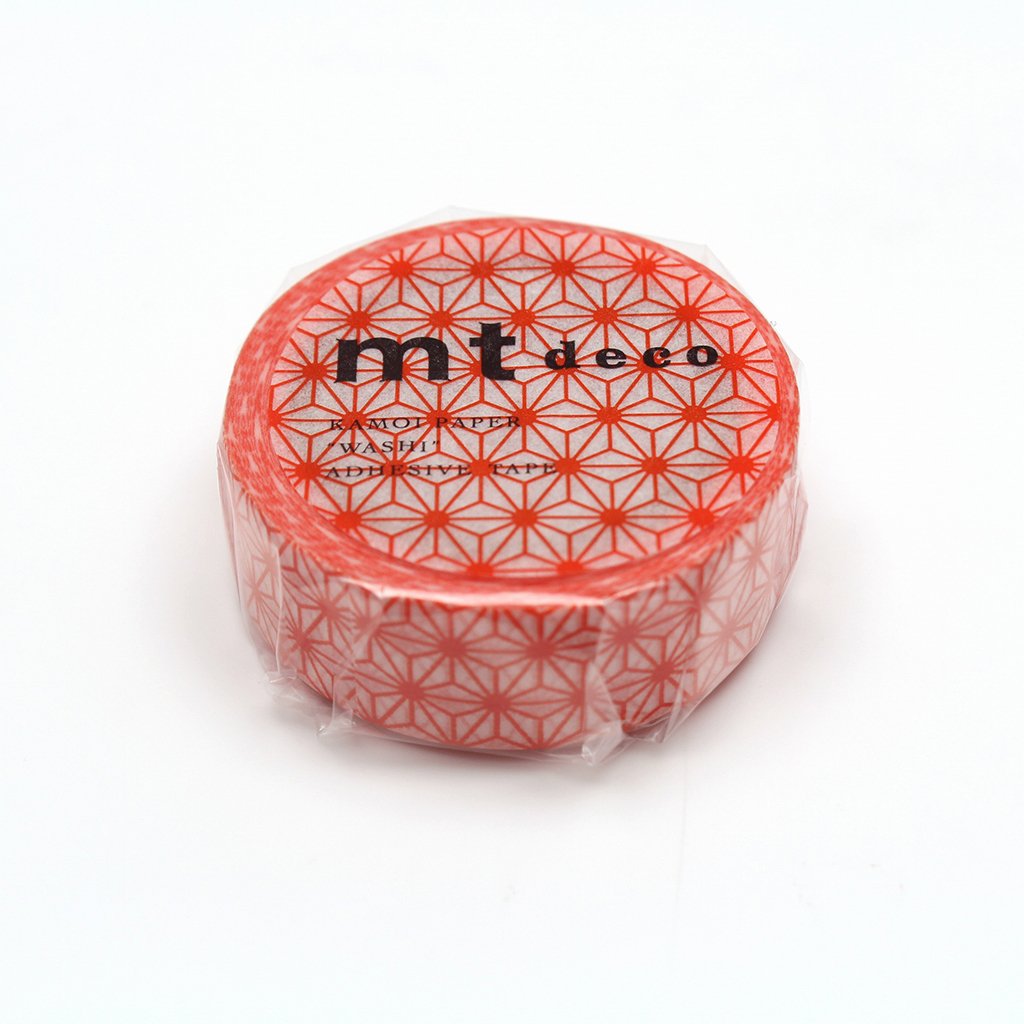 MT Deco Washi Tape - Asanoha Akadaidai — applied on surface