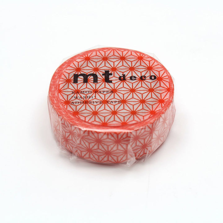 MT Deco Washi Tape - Asanoha Akadaidai — applied on surface