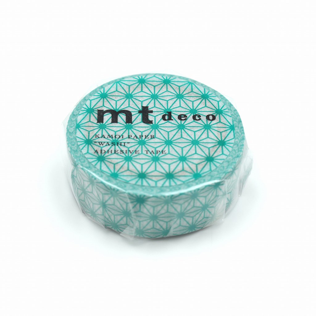 MT Masking Tape Deco Washi Tape - Asanoha Hisui — applied on surface
