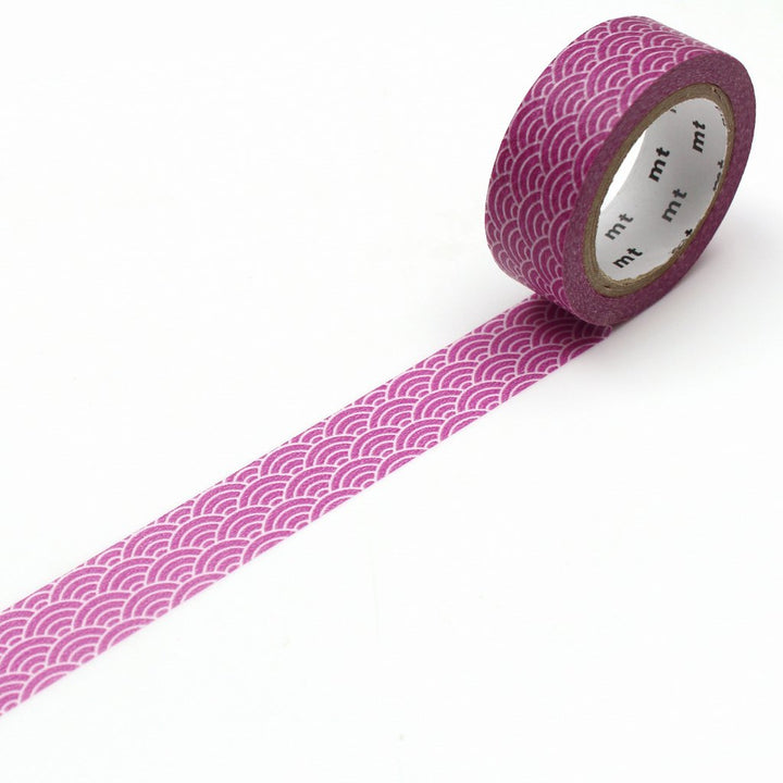 MT Deco Washi Tape Seigaihamon Wakamurasaki — roll front