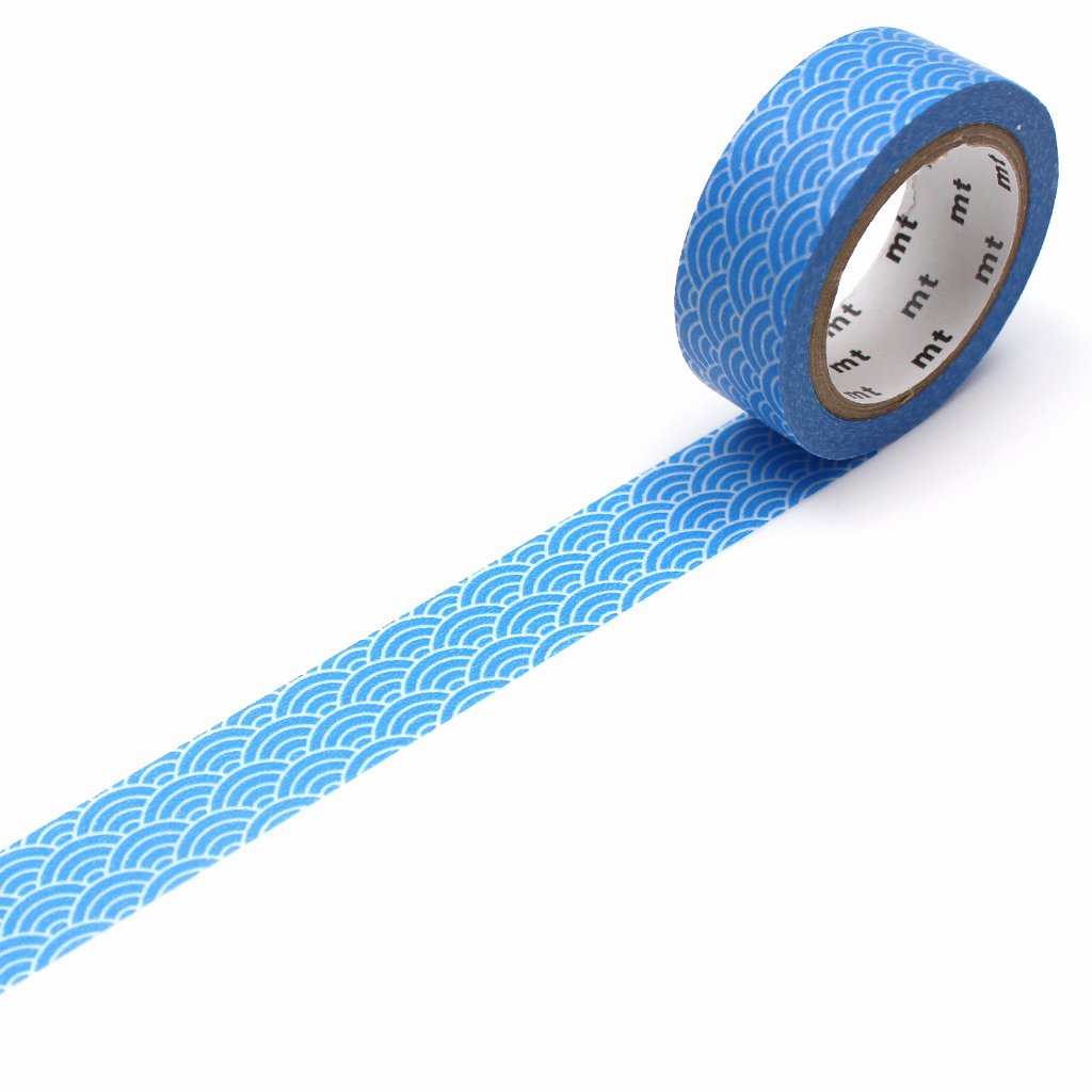MT Deco Washi Tape Seigaihamon Tsuyukusa — roll front
