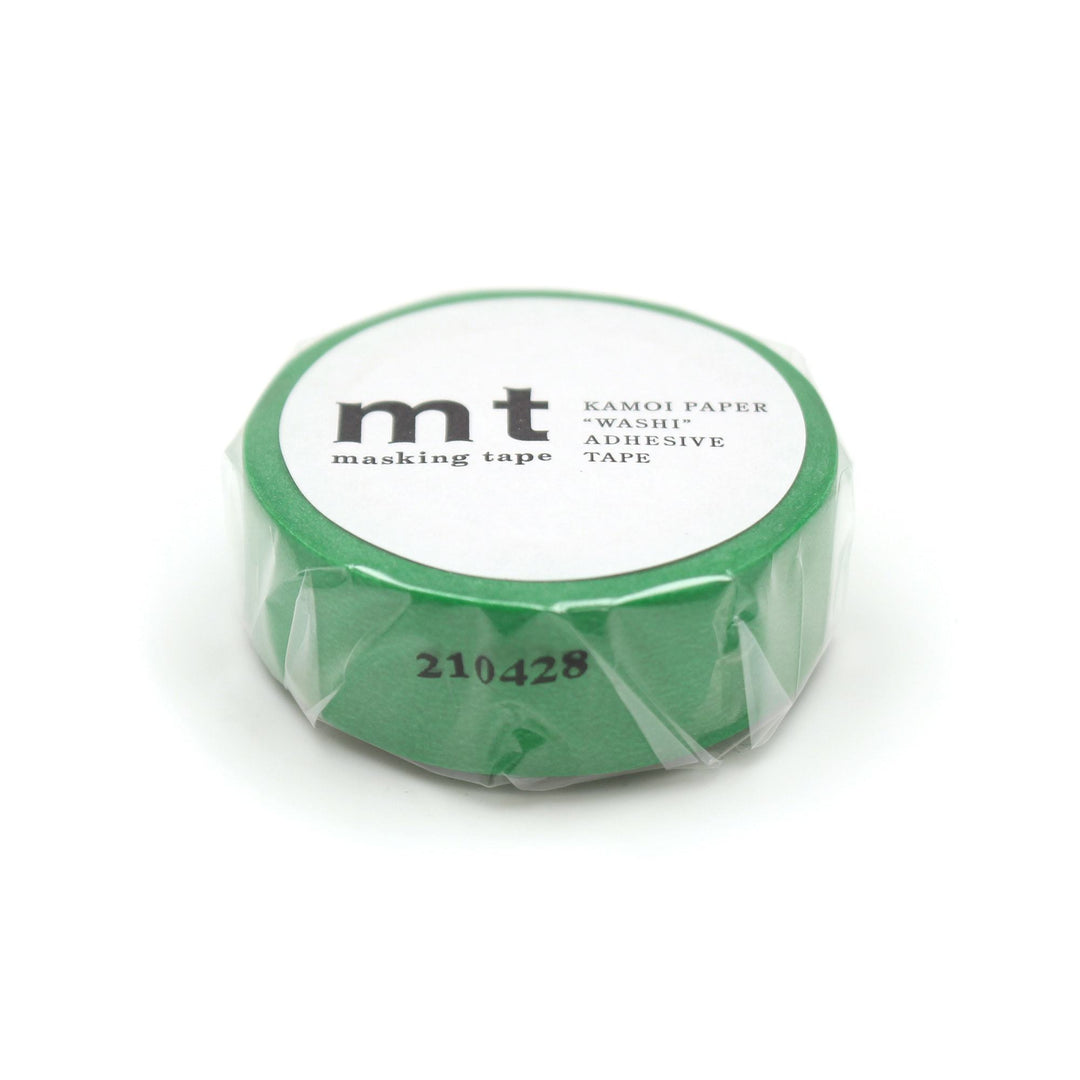 MT Basic Washi Tape - Green 7m — applied on surface