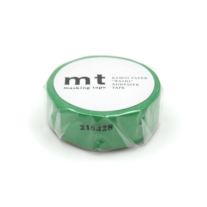 MT Basic Washi Tape - Green 7m — applied on surface