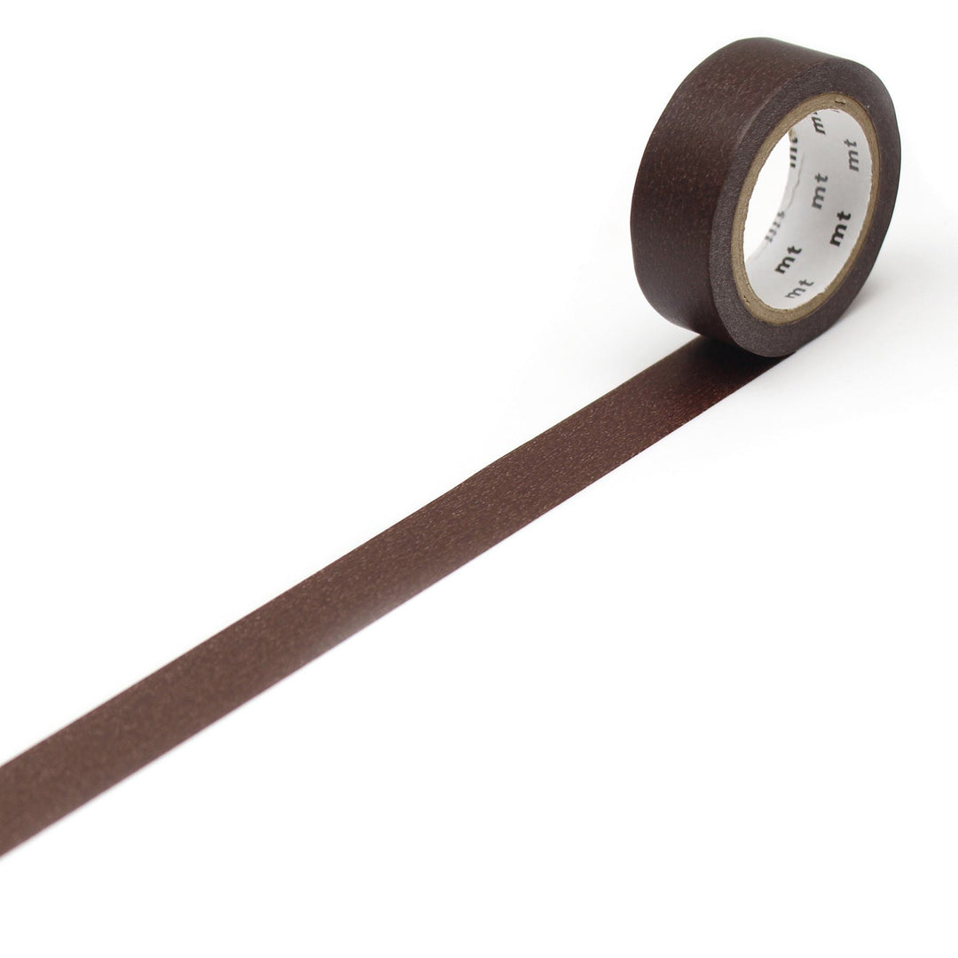 MT Basic Washi Tape Cocoa 7m — roll front