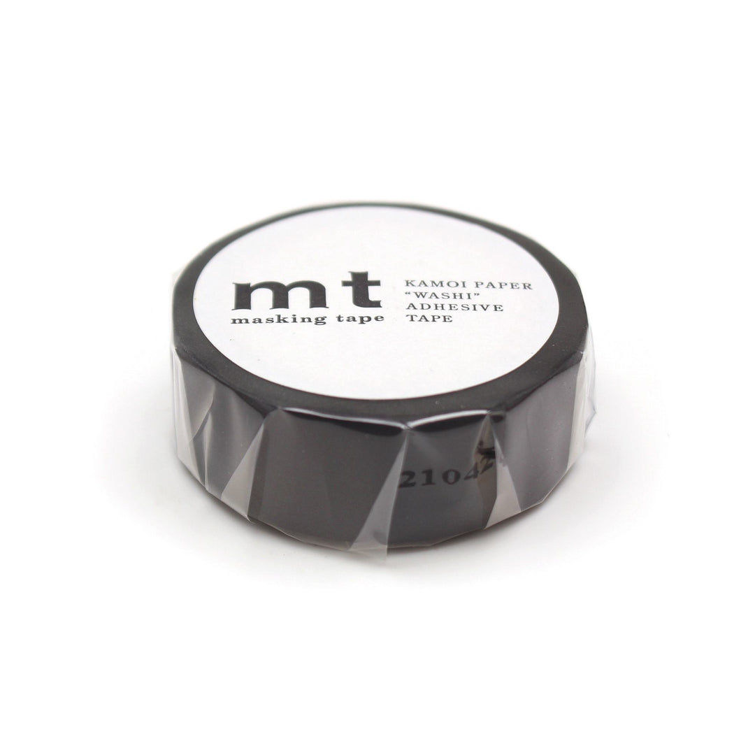 MT Basic Washi Tape Matte Black 7m — applied on surface