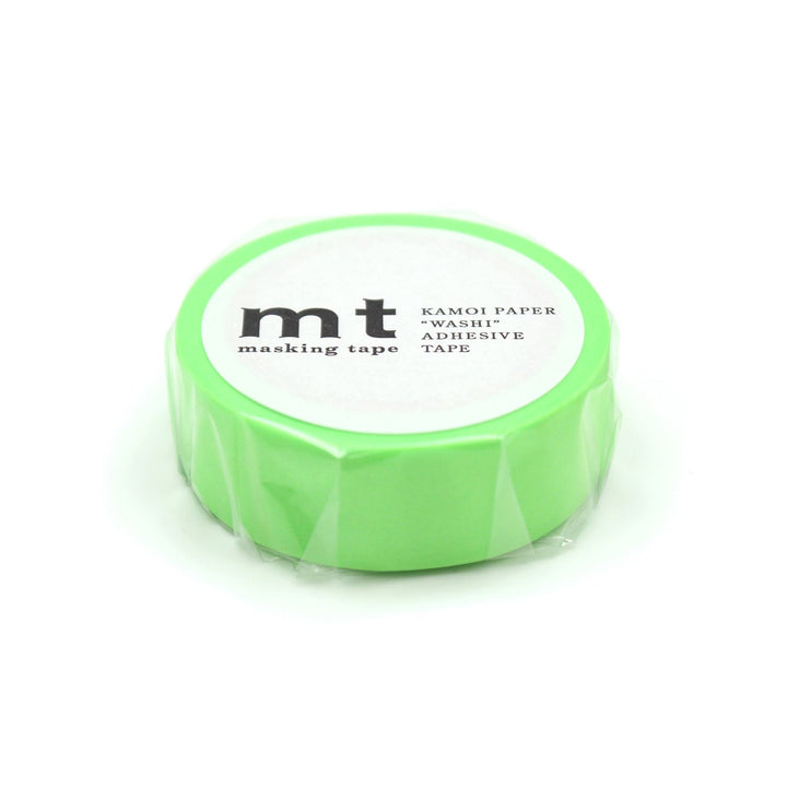 MT Basic Washi Tape - Shocking Green 7m — applied on surface