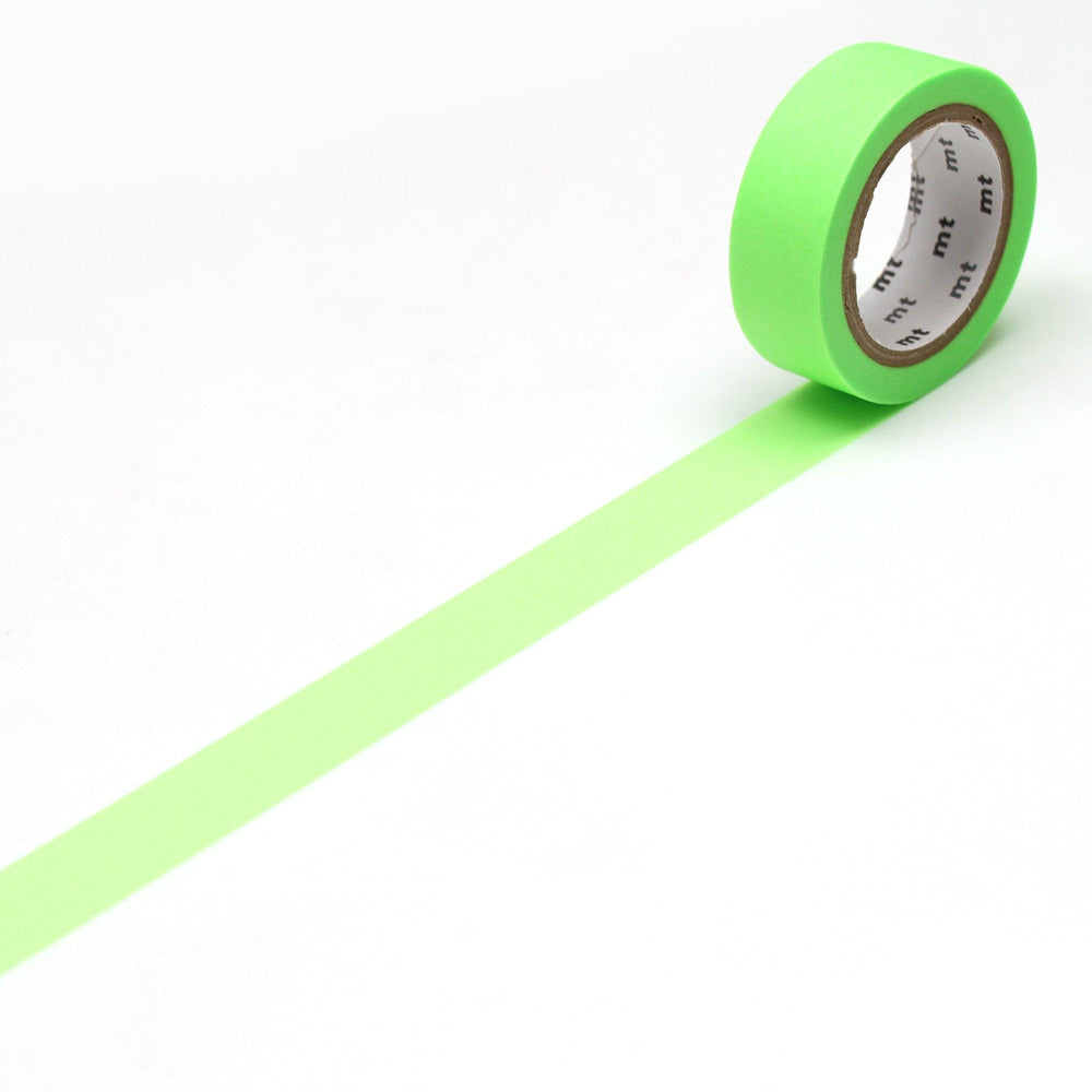 MT Basic Washi Tape - Shocking Green 7m — pattern detail
