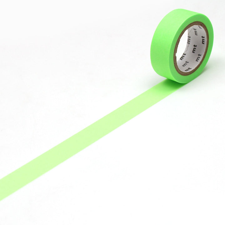 MT Basic Washi Tape - Shocking Green 7m — pattern detail