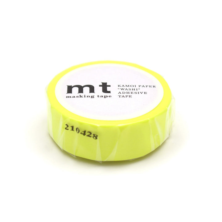 MT Basic Washi Tape - Shocking Yellow 7m — applied on surface