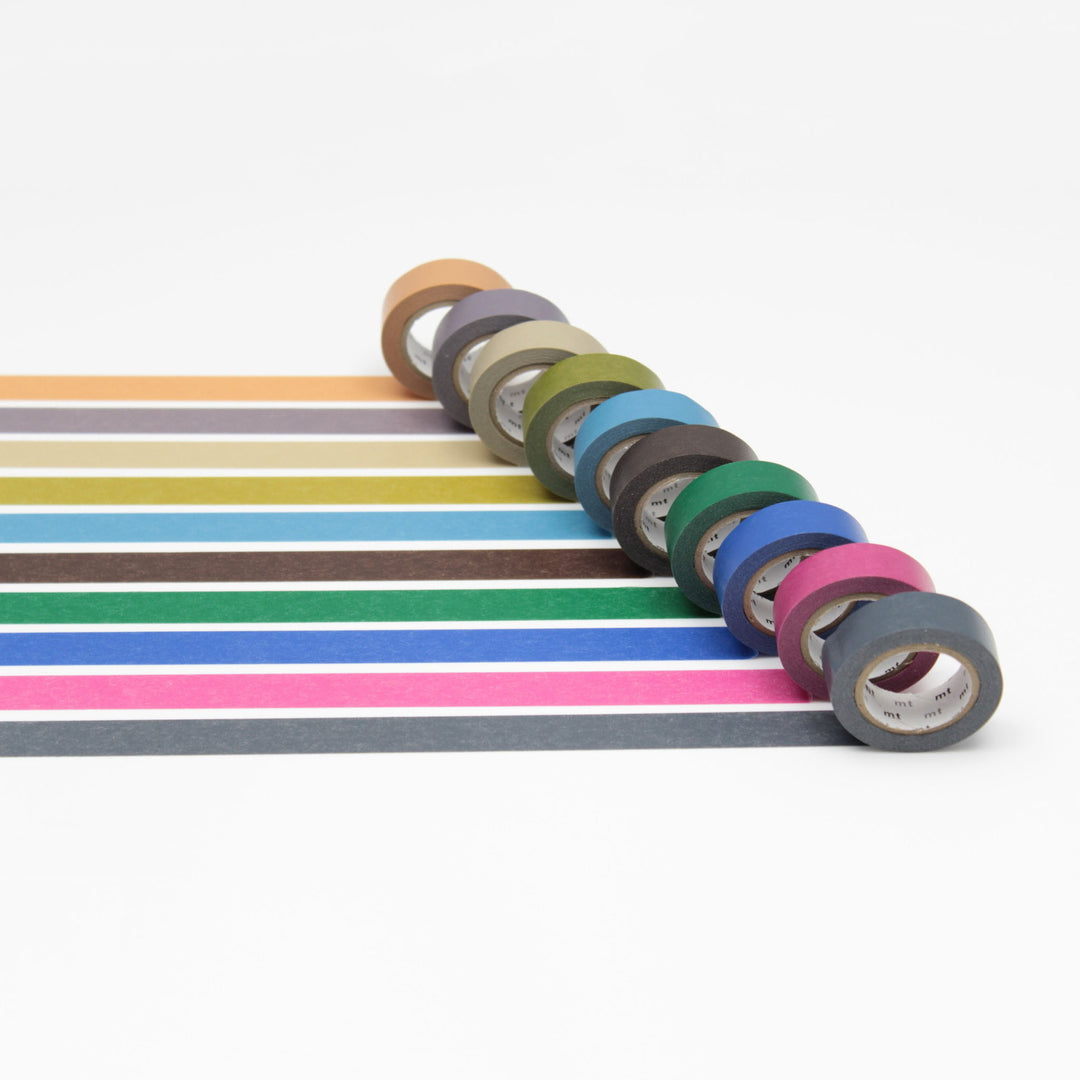 MT 10 Colours Washi Tape Set Dark (7m) — pattern detail