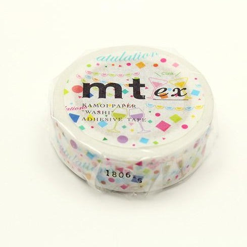 MT EX Washi Tape - Cheers — applied on surface