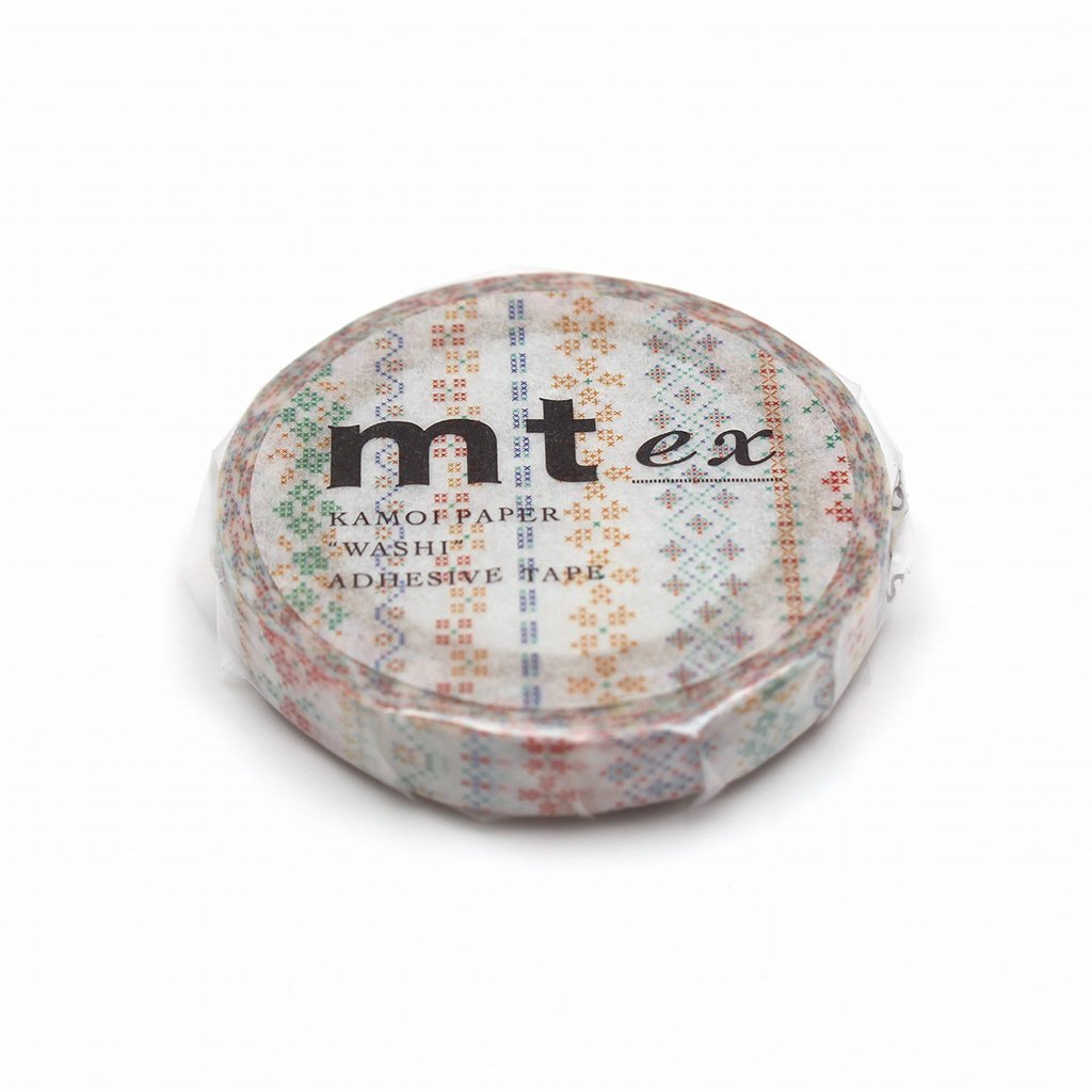 MT Masking Tape EX Washi Tape - Embroidery Line — applied on surface