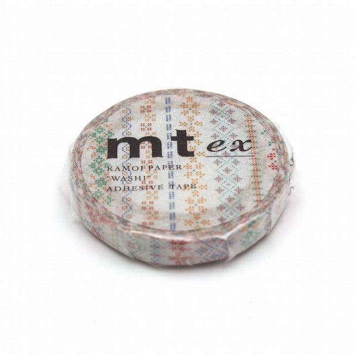 MT Masking Tape EX Washi Tape - Embroidery Line — applied on surface